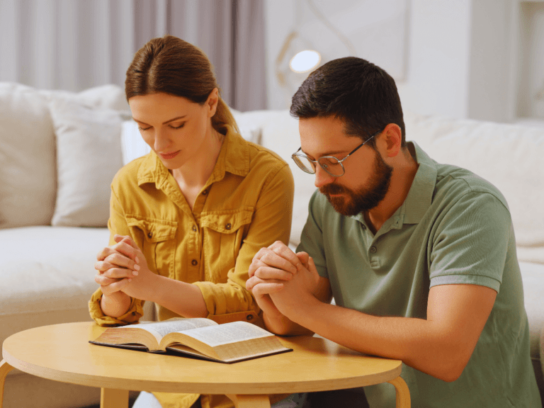 Praying christian couple