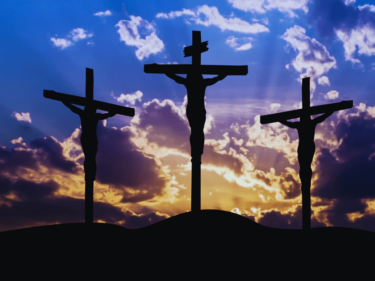 Jesus Christ and the two thieves on the cross